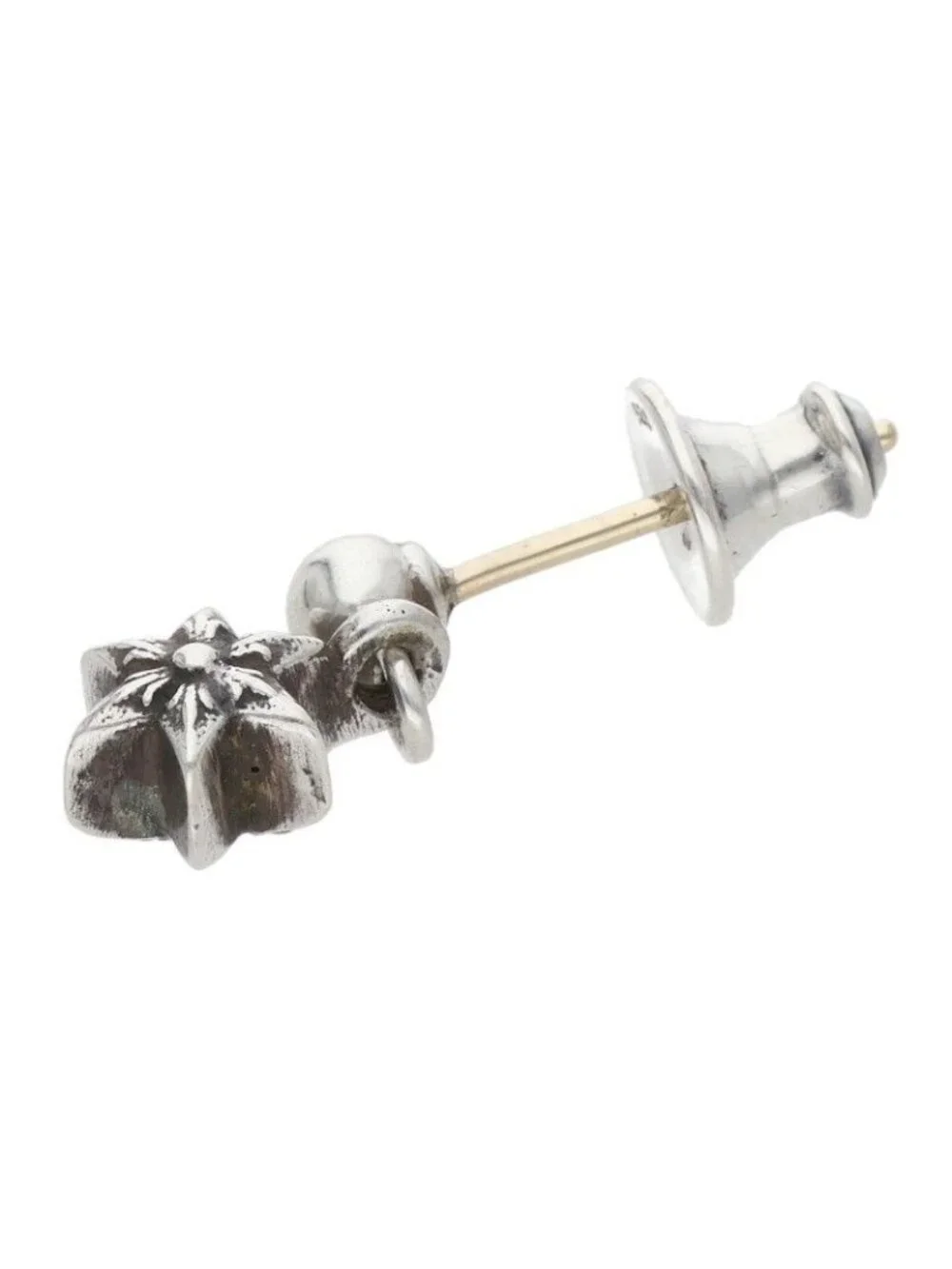 Chrome Hearts Tny Str Drp 1 Tie Nice Tardrop Silver Earrings
